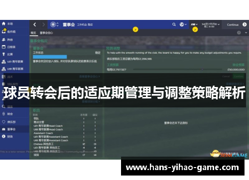 球员转会后的适应期管理与调整策略解析